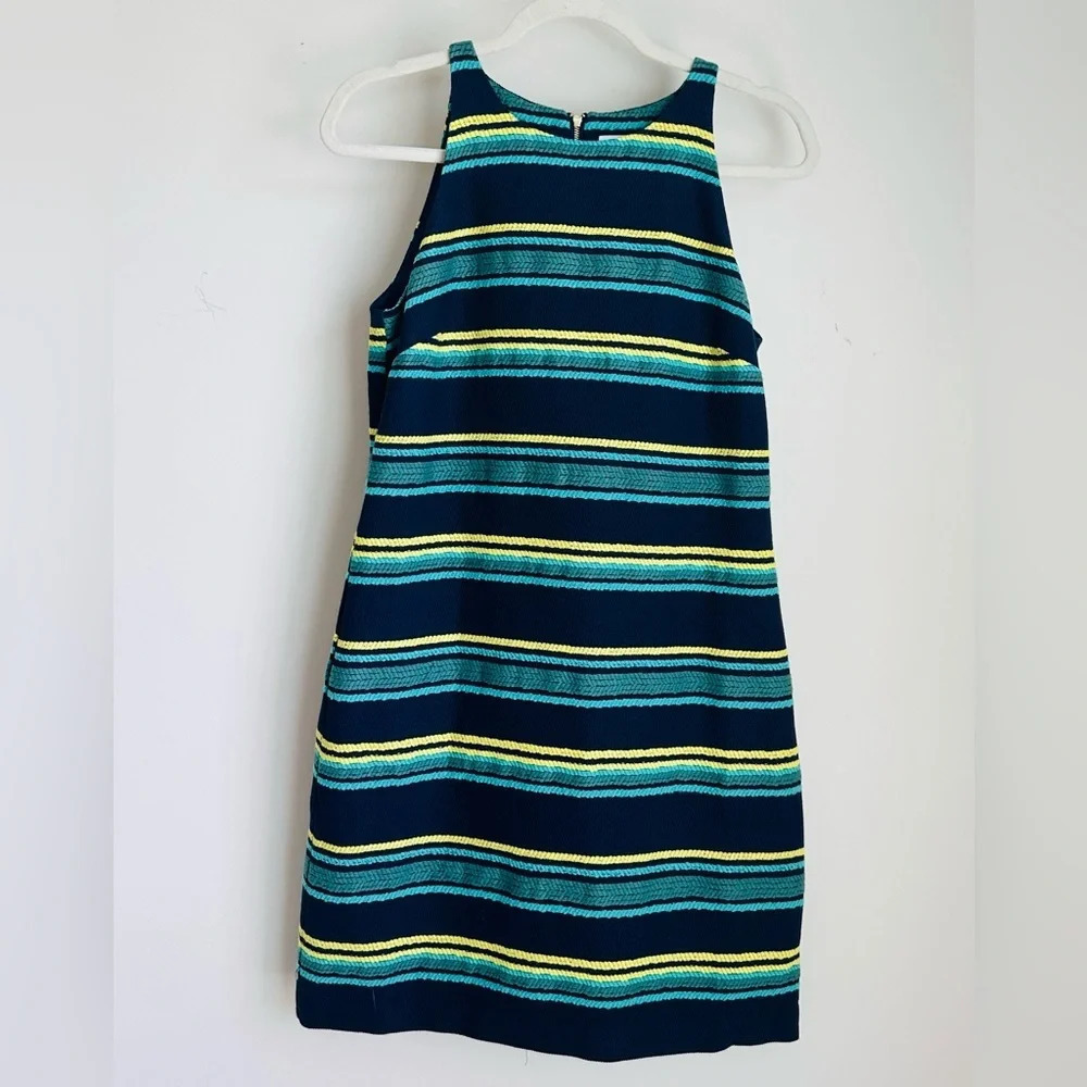 Vineyard Vines Deep Bay Striped Jacquard Shift Dress - Size 4 - Picture 2 of 12